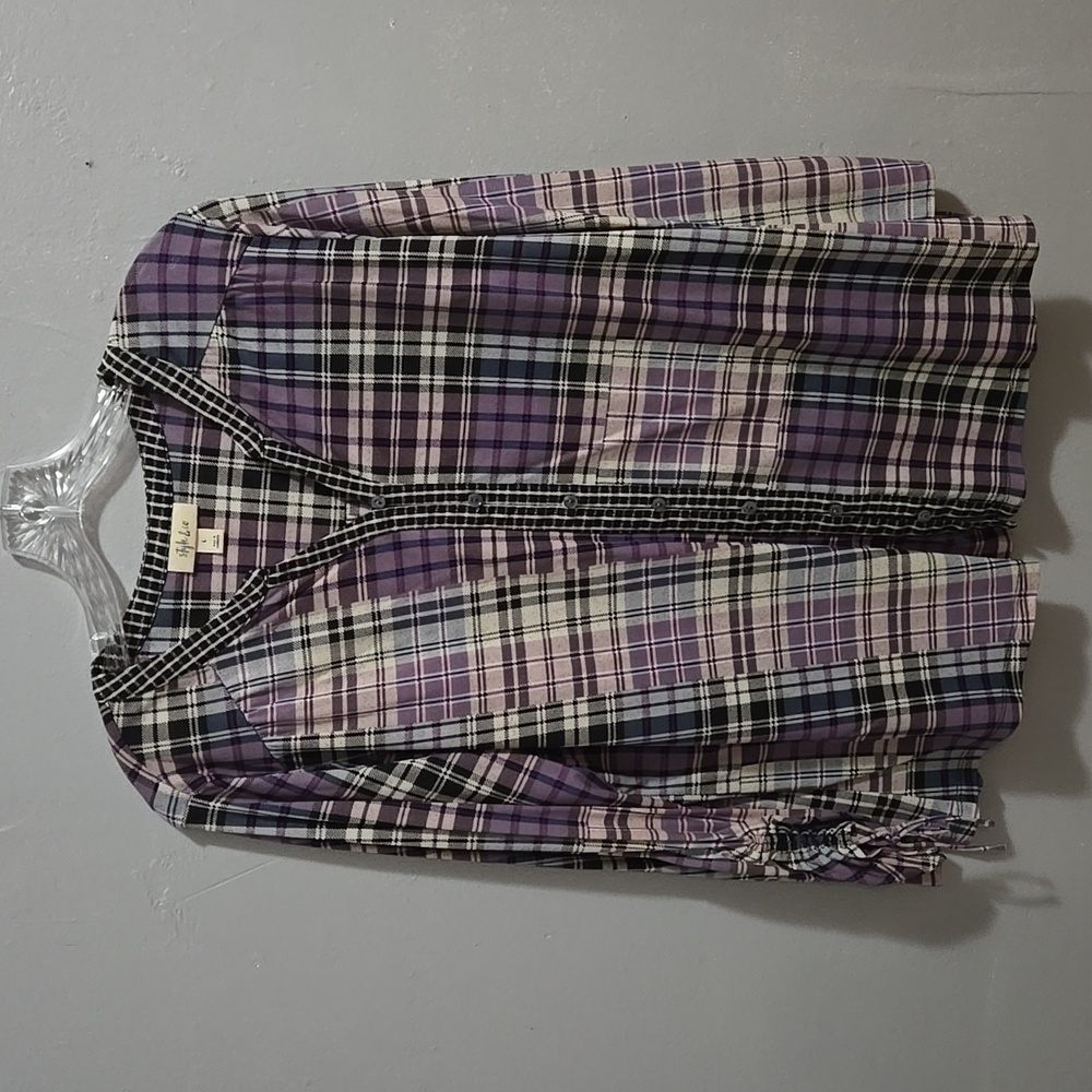 Style & co Plaid Button Down blouse